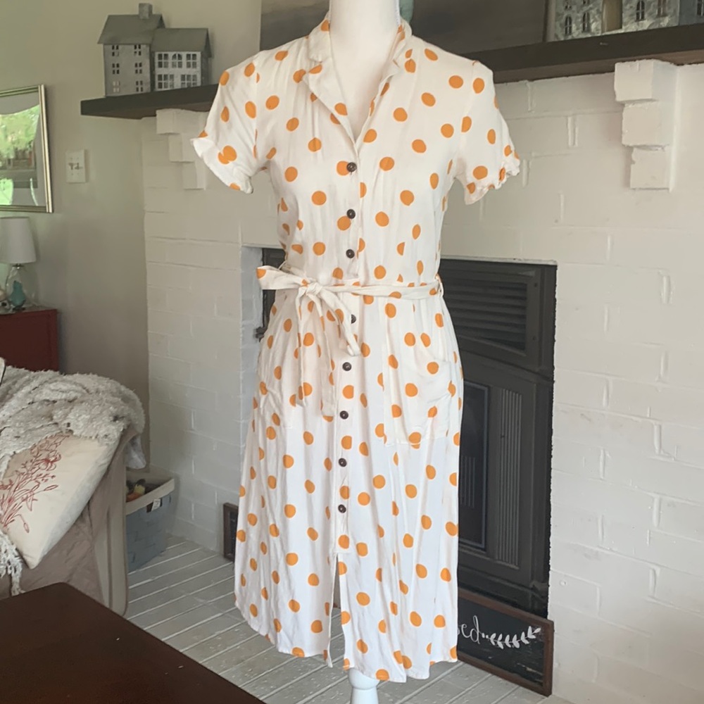 Monteau Polka Dot and Ruffles Pocket Dress